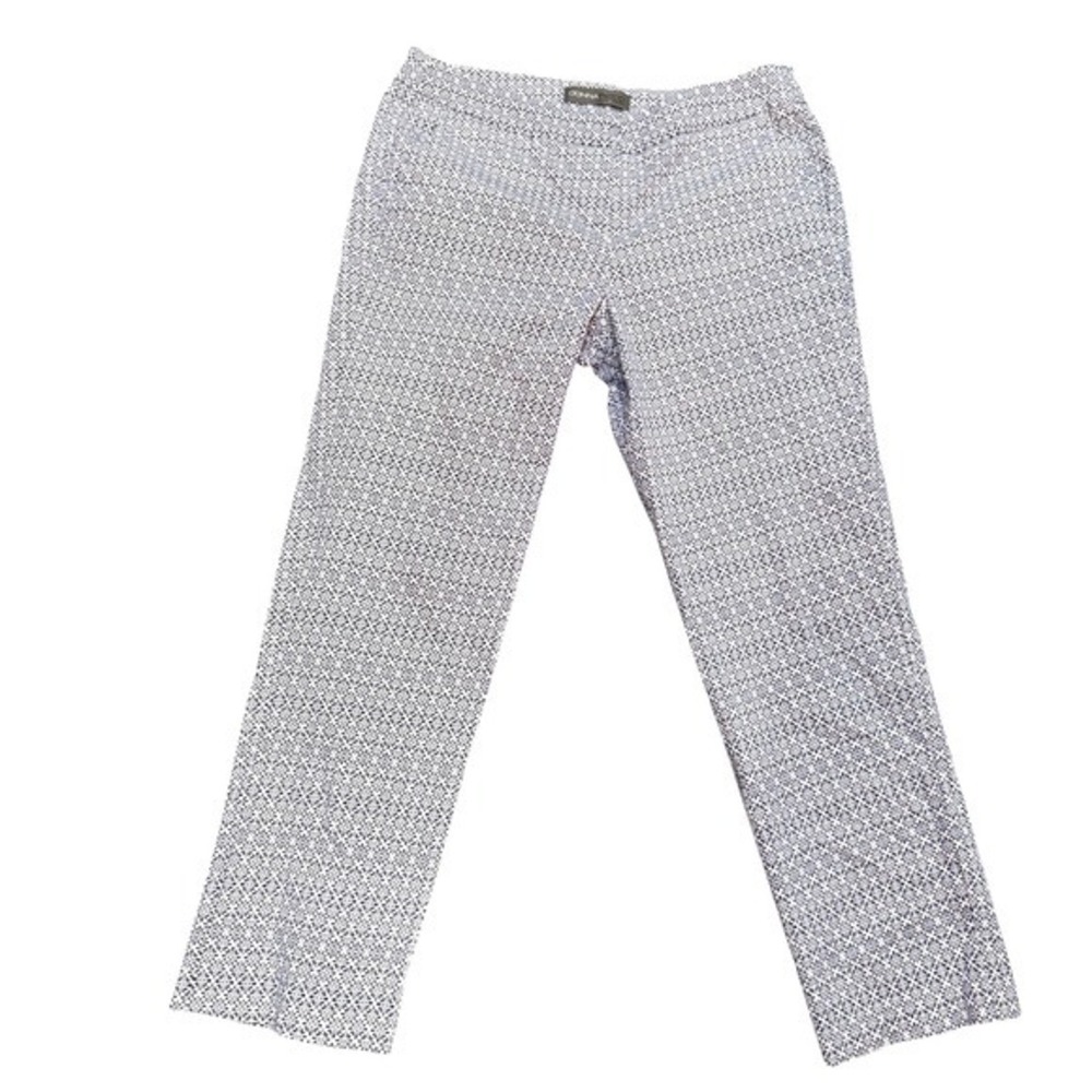 Donna Ricco New York Pants Women Size 8 Geometric Print Cropped Straight‎ Leg